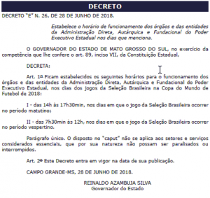 Lembrete: em jogos da Seleção Brasileira, órgãos públicos abrem mais tarde  - Esportes - Campo Grande News